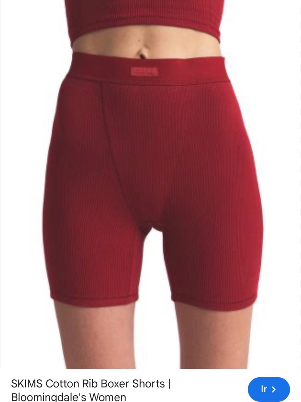 SKIMS Ribbed Cotton Boxer Shorts